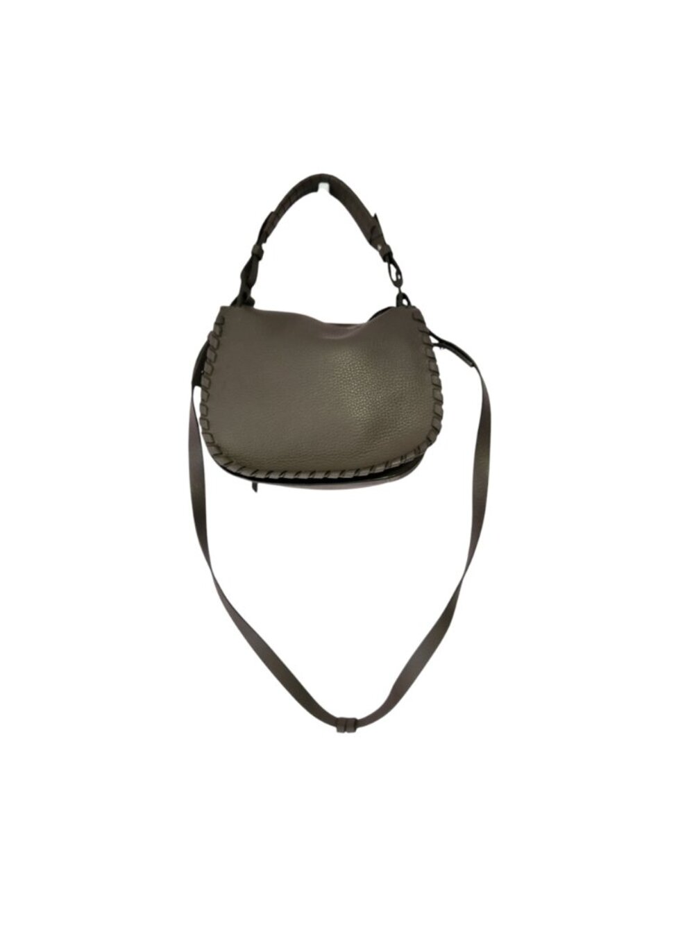 Elegant Gray All Saints Leather Shoulder Bag